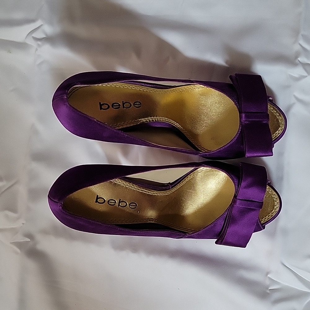 Bebe purple satin shoes